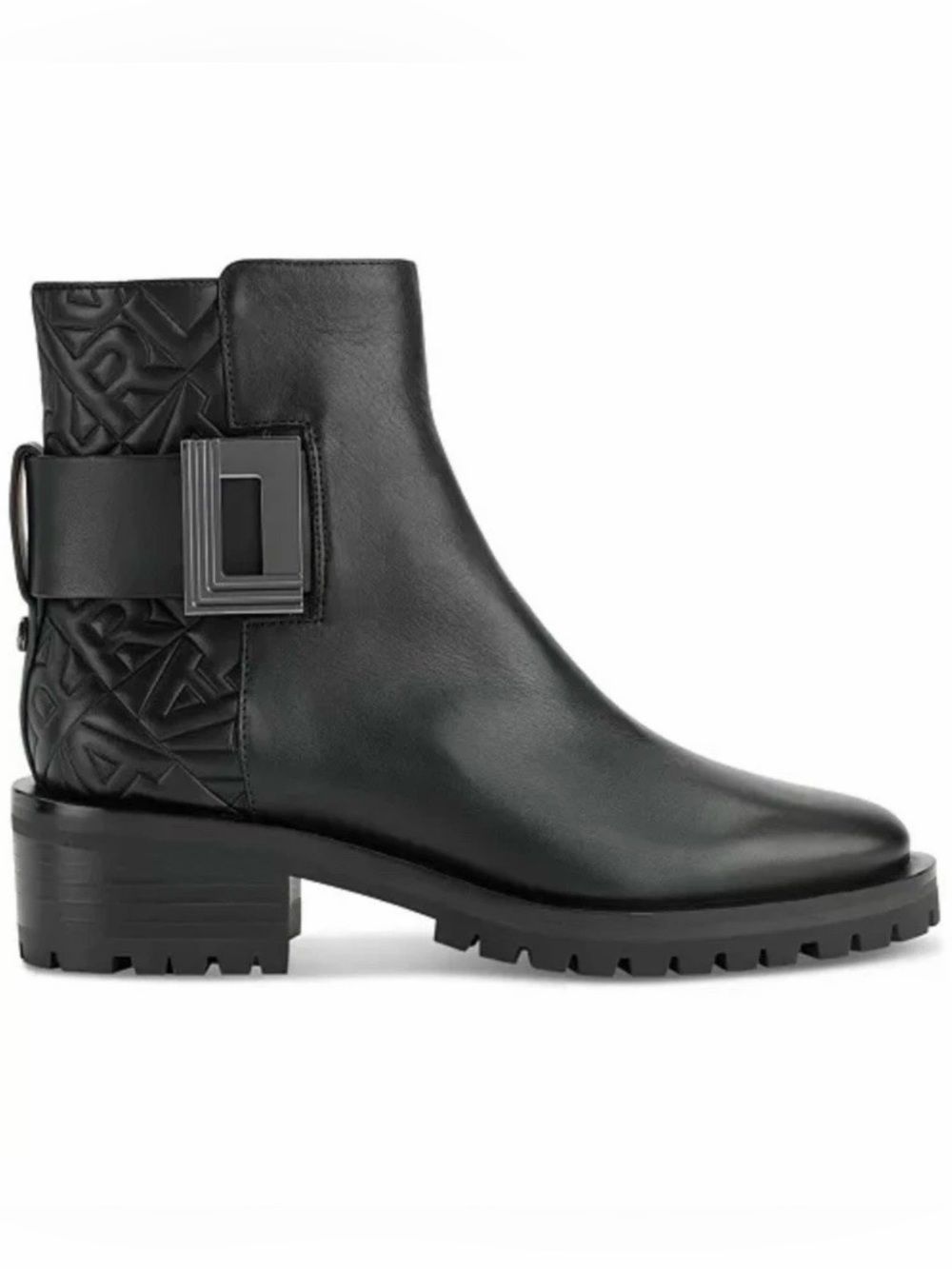 Karl Lagerfeld Black Leather Buckle Booties(Size 6m)